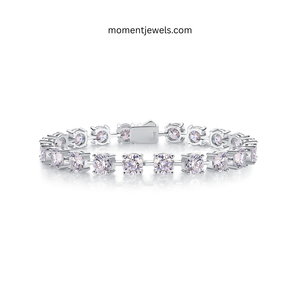 Pulsera de Moissanita de Lujo, 122g, Plata de Ley 925 Sólida, Cadena Geométrica, Elegante y Dulce para Mujer, Ideal para la Noche - Product Image 1