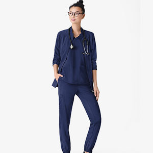 Bata de laboratorio para mujer, diseño OEM, venta al por mayor, cierre completo, corte ajustado, material cálido de alta calidad para invierno, diseño de cuello, lisa y personalizable. - Product Image 6