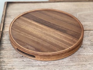 Ensemble d'assiettes en bois pour table de dîner raffinée, finition naturelle de qualité supérieure, plat de service pour la présentation des aliments, utilisation à la maison et en cuisine - Product Image 4