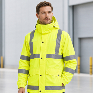 Traje de Lluvia de Seguridad Reflectante Impermeable y Protector Contra Vapores de Alta Visibilidad, Chaqueta y Pantalones para Trabajo de Rescate de Emergencia - Product Image 5