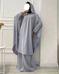 OEM Dubái EAU Conjunto de Blusa Tipo Capa con Capucha de Tela Suave de Color Liso para Mujeres Islámicas Tradicionales, a Juego con Falda para la Oración del Eid - Product Image 4