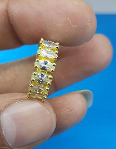 Bague empilable en moissanite taille marquise plaquée or pour femme, en argent 925 original, pour un charme unique, cadeau pour bijoux de mariée - Product Image 2