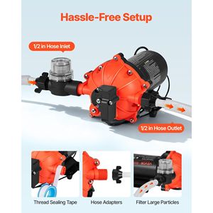 Pompa Elettrica a Diaframma Automatica 110V AC 5 GPM per Trasferimento Acqua, Pressione Massima 60 PSI, Pompa Idraulica a 5 Camere - Product Image 4