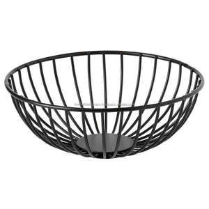 Panier de rangement pour boissons pour ustensiles de cuisine Récipient de fruits et légumes enduit noir de qualité sans rouille Grands paniers et bol en fil métallique - Product Image 4