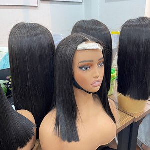 Perruque la plus vendue en cheveux humains, avec closure en dentelle au milieu, lisse comme des baguettes, cheveux naturels pour femmes, style doux, couleur naturelle, fournisseur de cheveux bruts - Product Image 2