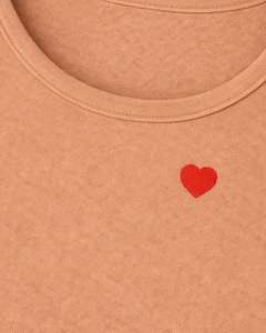 Conjunto de Top Corto Acanalado y Pantalones Cortos con Cordón para Mujer, Color Beige Camel con Bordado de Corazón Rojo, Atuendo Casual de Dos Piezas Personalizado - Product Image 6