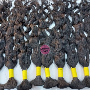 Cheveux naturels indiens bruts bouclés profonds Arrow Exim Single Donor pour tressage, noir naturel, 100g - Product Image 3