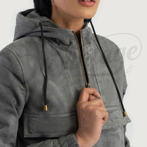Women High Quality 2026 Women's Winter <b>Jacket</b> Short <b>Suede</b> Leather <b>Jacket</b> With Hood Custom Ladies Coats Warm Faux Leather - Product Image 4