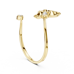 Anillo de Oro Sólido de 14k con Diamantes de Corte Brillante Redondo para Mujer, Anillo de Compromiso Clásico de Diseño Minimalista para Regalo - Product Image 2