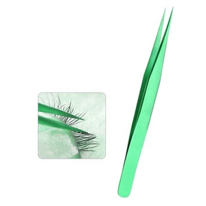 High Quality Durable Anti-Static Precision Fine Stainless Steel Eyelash Extension Tweezers Serrated Tip Custom Logo Salon Use - Product Image 3