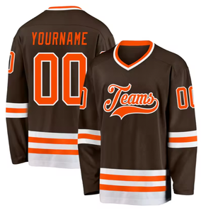 Maillot de hockey sur glace unisexe en maille 100 % polyester imprimé, avec broderie de logo personnalisé, séchage rapide et respirant, pour équipe – Conception gratuite - Product Image 6