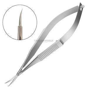 Tijeras Microcurvadas, Instrumentos de Cirugía Oftálmica, Juego de Instrumentos Manuales de Acero - Product Image 1