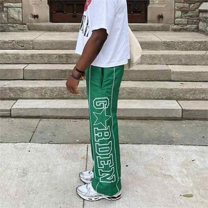 Custom Windbreaker Nylon Lightweight Trouser Tack <b>Pant</b> Wide Leg Screen Print Stripe Track Sweat <b>Pant</b> Mens Baggy - Product Image 3