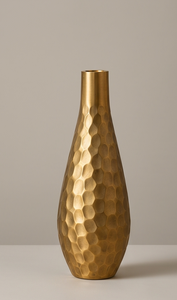 Vase à fleurs moderne en métal doré, texture martelée de luxe, centre de table décoratif pour la maison et l'hôtel, vente en gros - Product Image 4
