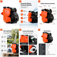 Pompe à eau intelligente en acier à haut rendement énergétique, débit max. 3,1 m³/h, pression 0,45 MPa, 220 V, auto-amorçante, sortie DN25, pour usage domestique