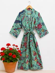 Bata Kimono Floral 100% Algodón con Cuello en V Personalizada para Mujer, Transpirable, para Playa o Baño, OEM/ODM, Marca Privada, Venta al por Mayor - Product Image 6