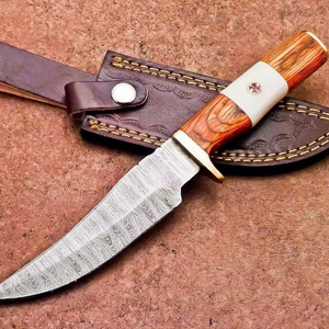 Couteau de chasse Bowie en acier Damas de qualité supérieure, personnalisable, vente en gros OEM/ODM, pour le camping, la pêche, la survie, lame fixe tactique - Product Image 1