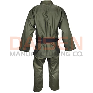 Kimono de BJJ vert olive pour homme, coupe classique, 100% coton, vêtements d'arts martiaux durables, taille adulte - Product Image 2