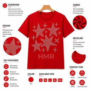 T-shirt personnalisé HMR Brotherhood avec strass pour unisexe, t-shirt en coton avec strass thermocollés, t-shirt graphique brillant avec cristaux - Product Image 6