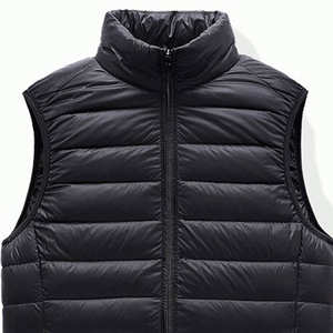 Factory Supply Quilted Sleeveless Puffer Vest High Quality Polyester Fabric Black Color Cotton Filled <b>Padded</b> Puffer Men's Jacket - Product Image 5