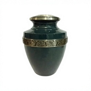 Meilleure vente Urne de crémation en laiton au design élégant, métal poli doré, incrustation de nacre, souvenir de crémation pour humains, animaux de compagnie - Product Image 1