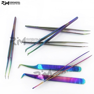 แหนบเสริมความงามสแตนเลสไทเทเนียมปรับแต่งได้ RMI สำหรับต่อขนตาแบบเส้นใยสูง ด้ามจับเพชร ปลายแหลมพลาสม่าหลายแบบ - Product Image 6