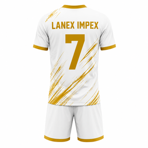 Ensemble d'uniformes de football personnalisés haut de gamme pour hommes : maillot, short, chaussettes, vêtements de sport d'équipe, respirant, séchage rapide, polyester, numérique - Product Image 3