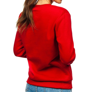 Suéter Rojo de Cuello Redondo, Manga Larga, Tejido, Color Sólido, Estilo Casual, Corte Regular, Unisex, Estilo Otoñal - Product Image 2