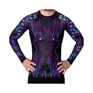 เสื้อรัดกล้ามเนื้อแขนยาวสำหรับผู้ชาย MMA Rash Guard สำหรับฝึกซ้อม BJJ ป้องกันการลื่นไถล ชุดต่อสู้ OEM - Product Image 1