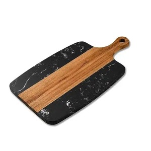 Planche à découper élégante en bois et résine rouge, design moderne, indispensable pour la cuisine, fantastiques blocs de découpe - Product Image 4