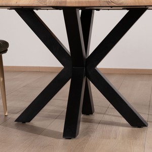 Mesa de comedor Vandana Ivory Nature Acacia con patas de mikado 3D y tablero cuadrado de 150 cm - Product Image 3