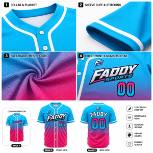 Maillot de baseball personnalisé à sublimation intégrale pour hommes, professionnel, respirant, séchage rapide, uniforme de softball d'équipe, maille, streetwear hip-hop - Product Image 4