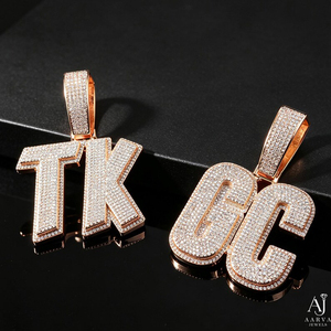 Colgante de Moissanita Personalizado con Letras Iced Out, Plata 925, Charm Hip Hop, Joyería con Nombre Bañada en Rodio para Fiesta - Product Image 3