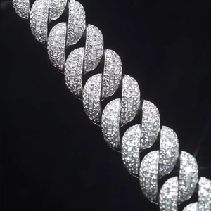 High Quality Customized Iced Jewelz Iced Cuban Link Moissanite Chain 925 Sterling Silver Rose Gold Plated D VVS Brilliant - Product Image 2