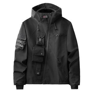 Men's Techwear Tactical <b>Jacket</b> Waterproof Multi-Pocket Streetwear Windbreaker Cyberpunk Functional Hooded Utility Darkwear Coat - Product Image 1