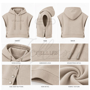 Sudadera con Capucha Personalizada con Logotipo para Mujer, Sudadera Deportiva, Transpirable, Sudadera Corta Informal para Mujer - Product Image 5