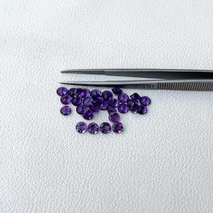 Rare 4mm Améthyste Africaine Naturelle à Facettes Coupe Ronde Pierres Précieuses en Vrac Bijoux Faits à la Main Collier Bracelet Fabrication au Coût d'Usine - Product Image 1