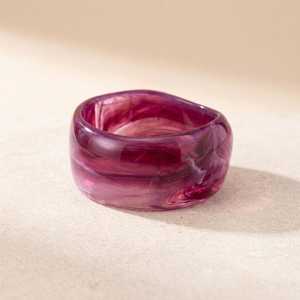 Nouveau bracelet artisanal en résine écologique teinte effet halo, forme carrée, irrégulier et épais, pour femme, cadeau, artisanat naturel - Product Image 5