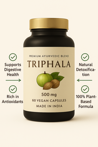 60mg Vegan Triphala Cápsulas 500mg Fórmula Ayurvédica rica en antioxidantes Desintoxicación para la salud digestiva de adultos para mujeres embarazadas - Product Image 4