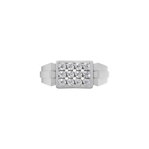 Bague de fiançailles et de mariage de luxe Aarinya Imperial pour homme, en or 14 carats, diamant de laboratoire taille brillant VS1 certifié IGI, style classique - Product Image 2