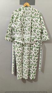 Kimono largo de mujer con estampado indio a rayas, cuello en V, manga larga, hecho a mano, para estar en casa, verano y primavera - Product Image 3