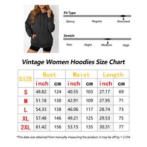 Venta al por mayor de fábrica: Sudaderas con capucha vintage de felpa francesa 100% algodón para mujer, estilo oversize con lavado ácido, ropa urbana con capucha. - Product Image 6
