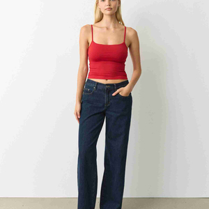 Women's Camisole Tank <b>Top</b> Sleeveless Outerwear 100% Cotton Knitted Hip Hop Style Solid Ribbed Crop <b>Top</b> Custom Breathable Cami - Product Image 2