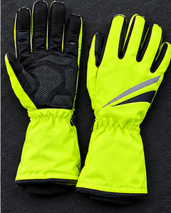 Gants de moto unisexes jaunes fluo légers, imperméables, antidérapants, à doigts complets, avec fermeture auto-agrippante, réfléchissants, pour karting - Product Image 5