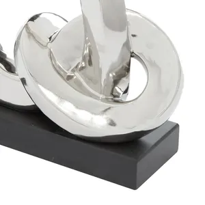 Contemporary Silver Plated Stainless Steel Circular Sculpture Art Decor for Home Decoration - Product Image 4
