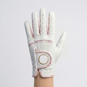 Gant de golf en cuir Cabretta de qualité supérieure, unisexe, main gauche, adhérence douce, motif marbré, fermeture auto-agrippante, respirant, anti-UV, ski, OEM, ODM - Product Image 2