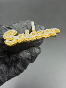 Colgante con Nombre Personalizado, Plata de Ley 925, Moissanita, Estilo Hip Hop, Joyería de Lujo, Chapado en Plata, Unisex, Claridad VVS - Product Image 2