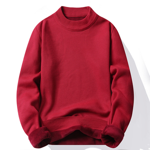 Suéter de cuello alto para hombre, de punto, color liso, forrado de lana, grueso, térmico, para otoño - Product Image 2