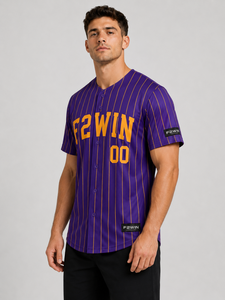 เสื้อเบสบอลผู้ชาย F2WIN ลายทาง แขนสั้น ระบายอากาศ แห้งเร็ว ทรงปกติ เอวยางยืด โลโก้ F2WIN ด้านหน้า 100% - Product Image 2