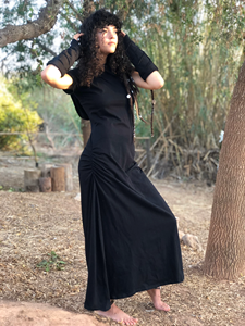 Vestido Maxi Bohemio con Capucha para Mujer, Vestido Gótico con Espalda Descubierta para Festival, Atuendo de Hada Bohemio con Capucha para el Bosque - Product Image 3